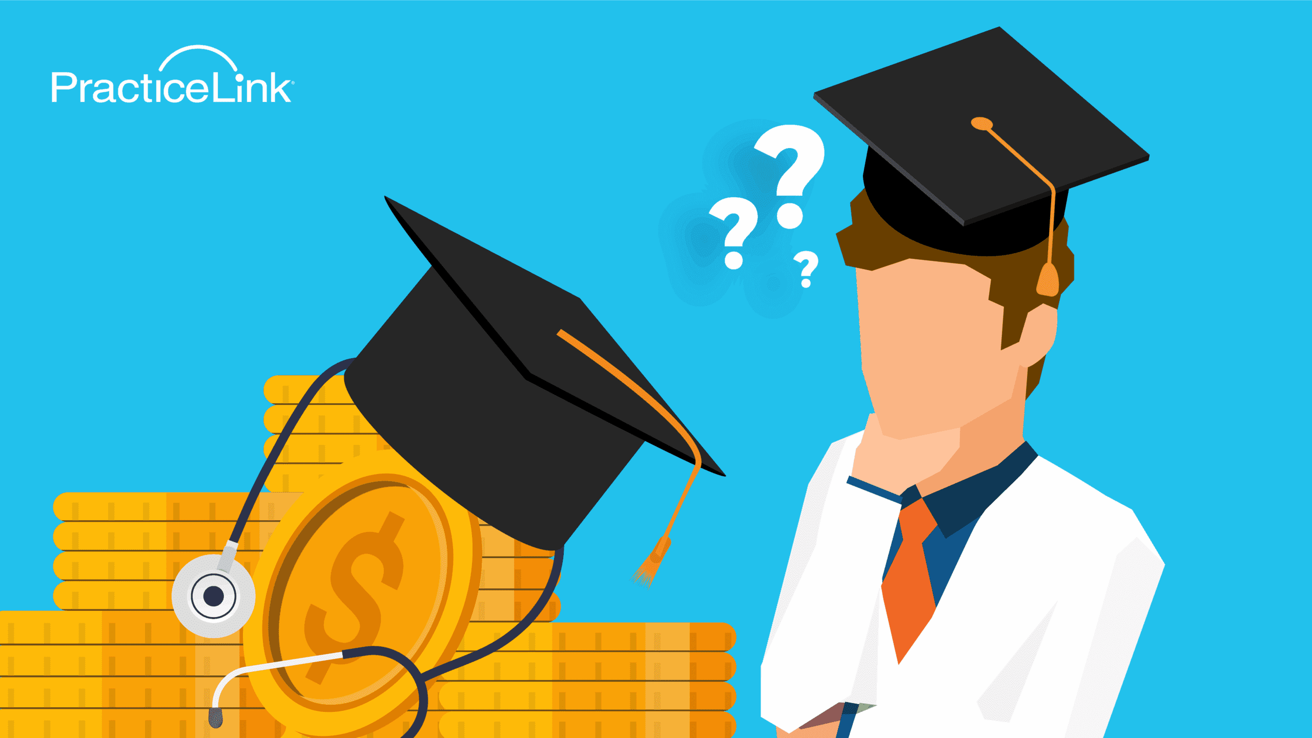 A medical student pondering how much student loan debt they will have from physician training and education.