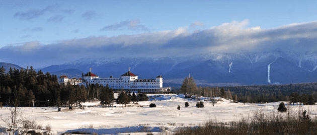 Less than 90 minutes from the Upper Valley area in Bretton Woods, NH, is the Mount Washington Hotel, a colossal turn-of-the-20th-century Spanish Renaissance structure. The hotel, which opened in 1902, has hosted John F. Kennedy, Joan Crawford, and Bjorn Borg, among other famous guests. Today, it is known as an upscale, year-round family resort, with a new spa scheduled to open in winter 2008/2009.
