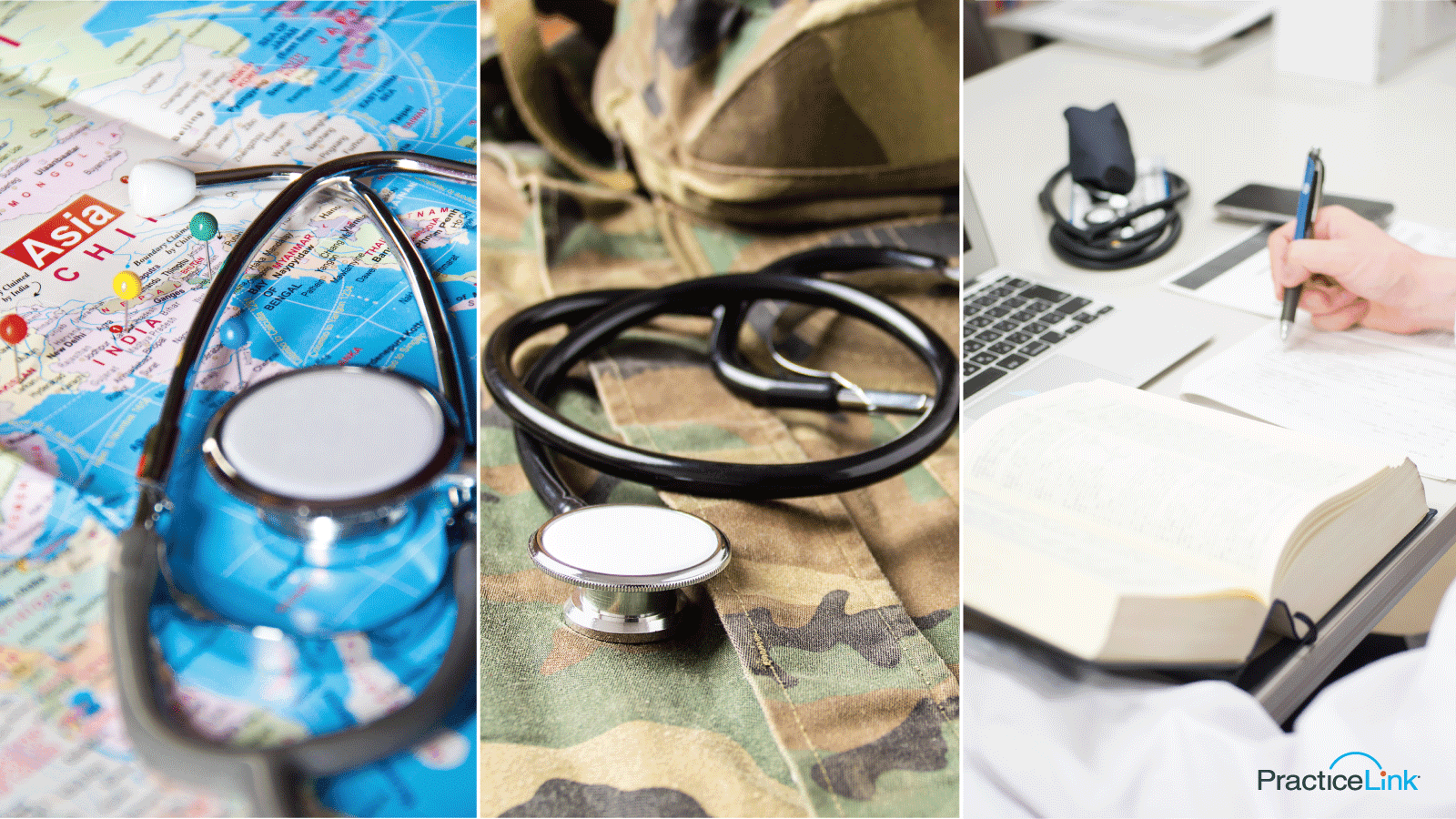 images of stethoscopes in different hobby settings