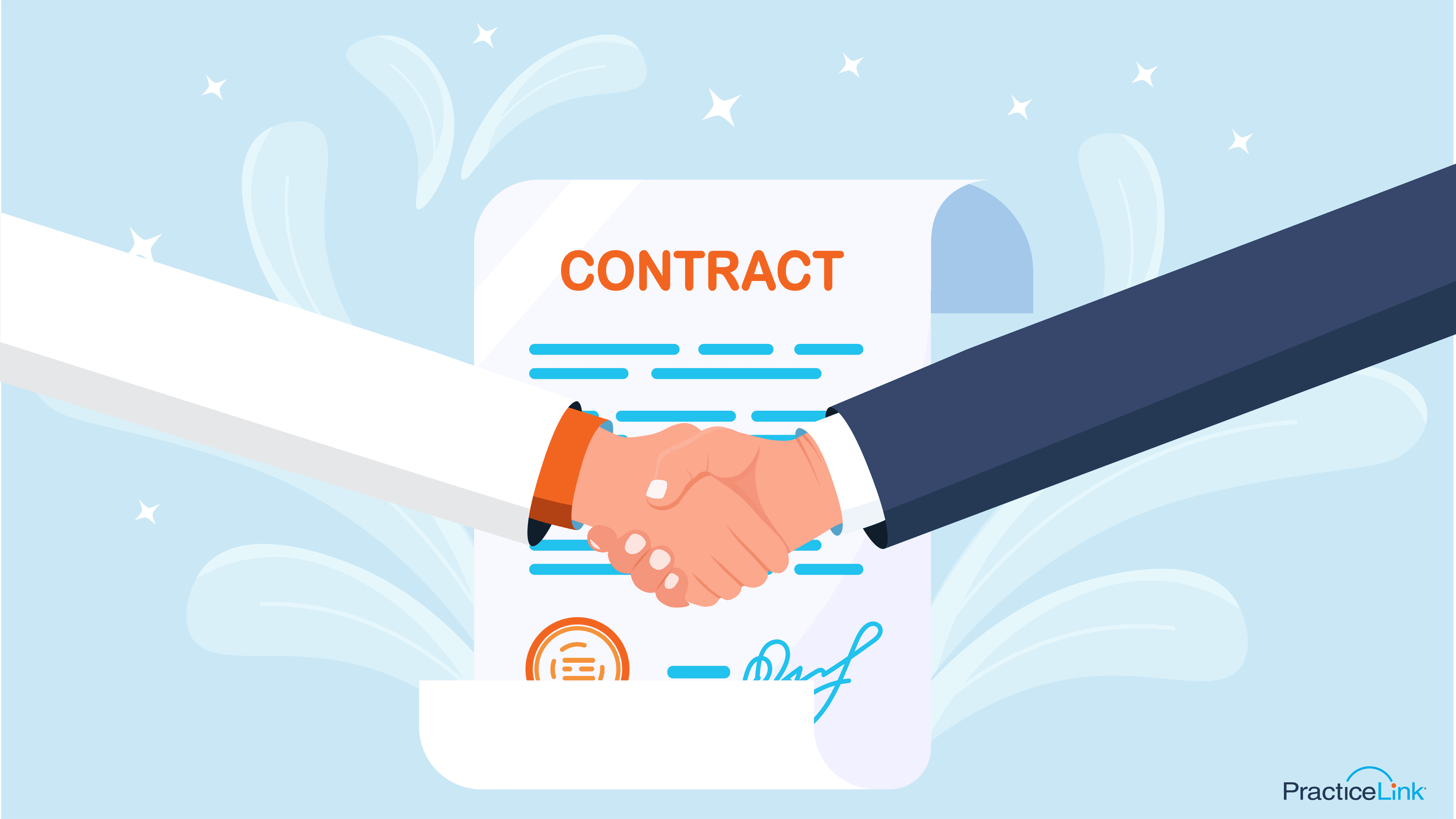 hands shaking over a contract after knowing mistakes to avoid when negotiating physician contracts