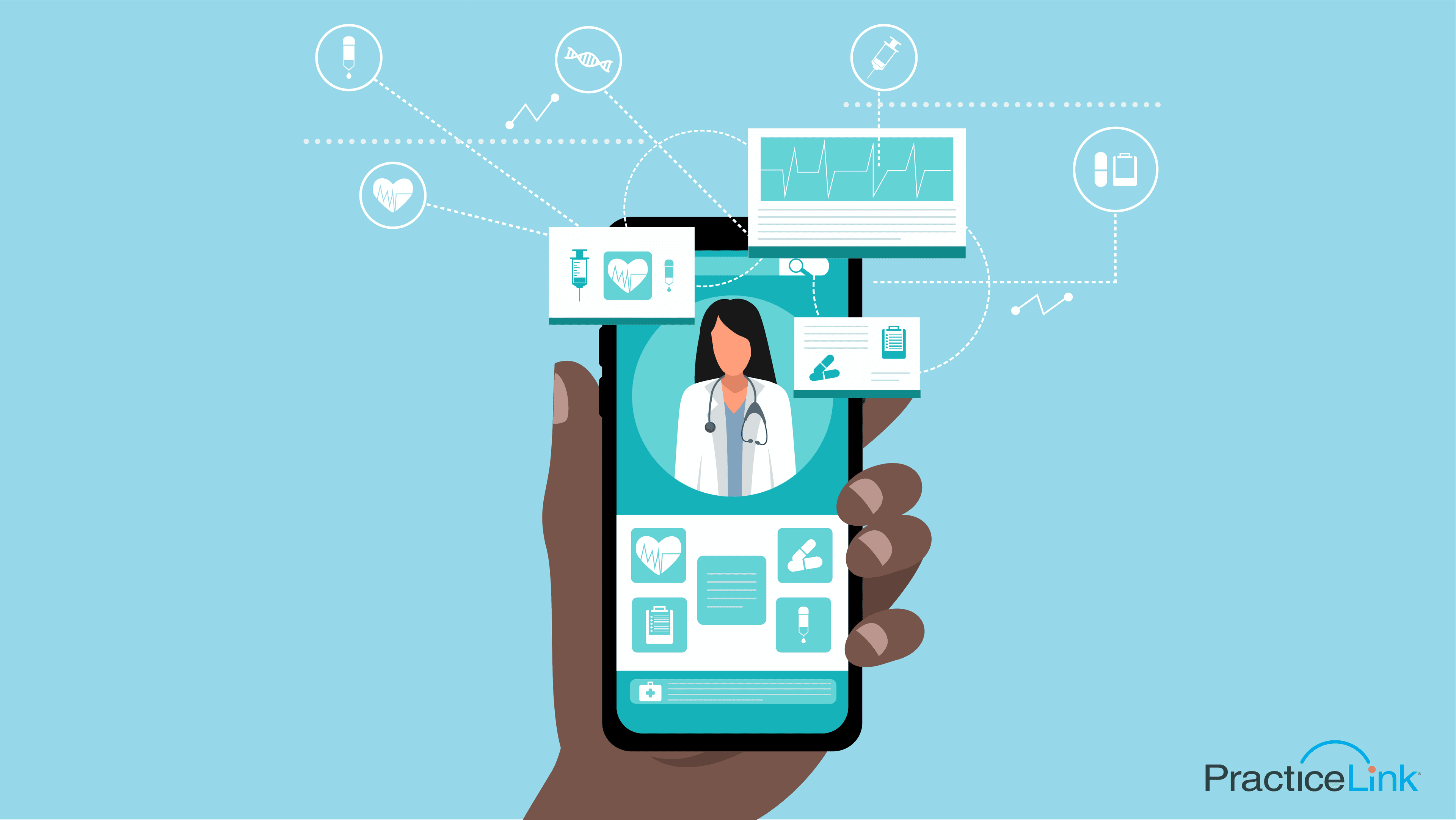 physician on a phone with other notifcations to show practicing telemedicine