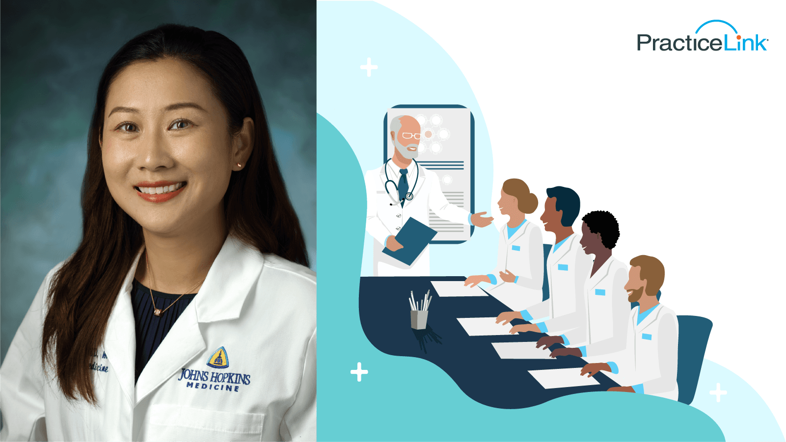 Animated image of physicians practicing observerships.