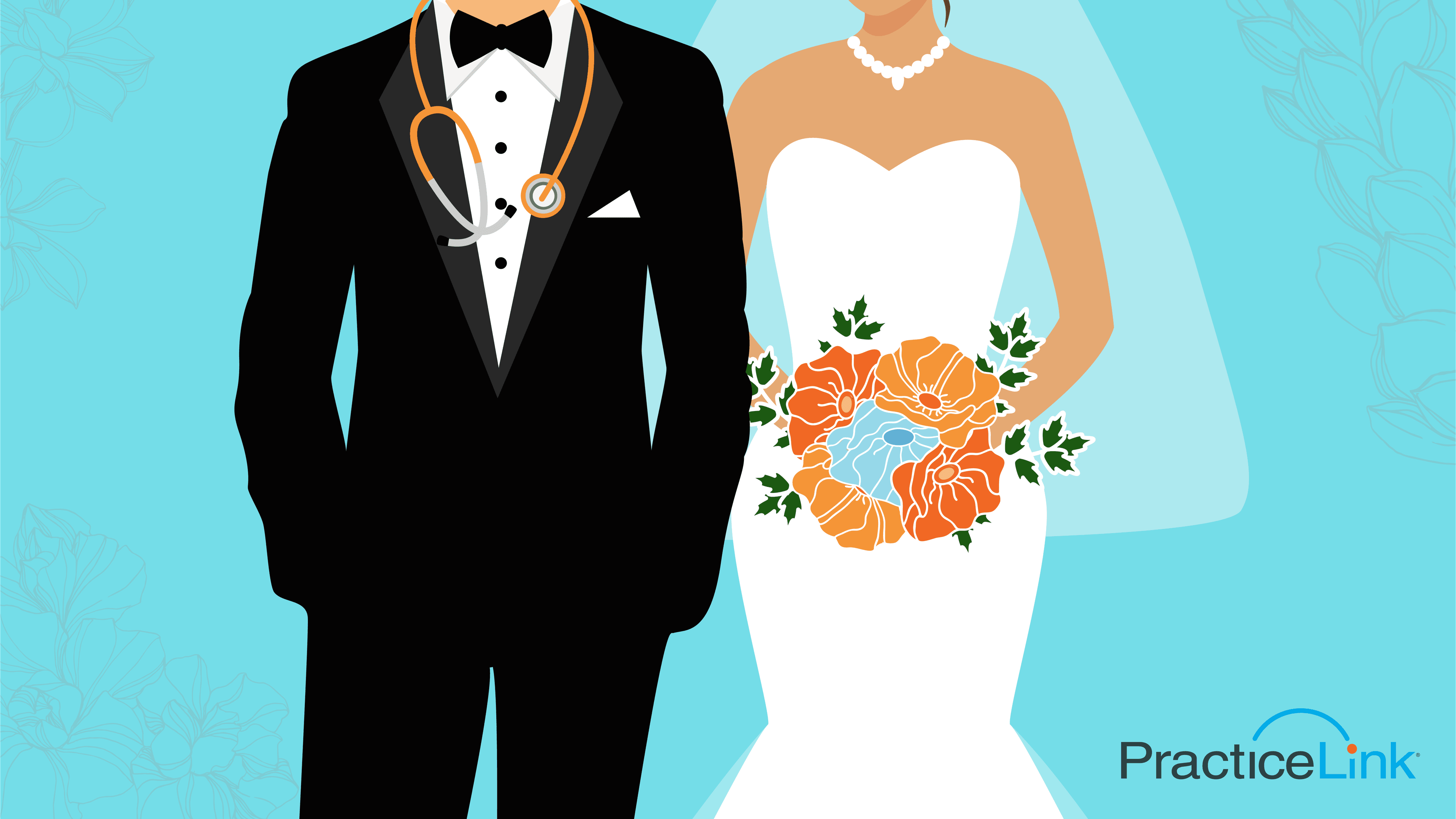 Animated image of doctors getting married regarding https://www.practicelink.com/preview/