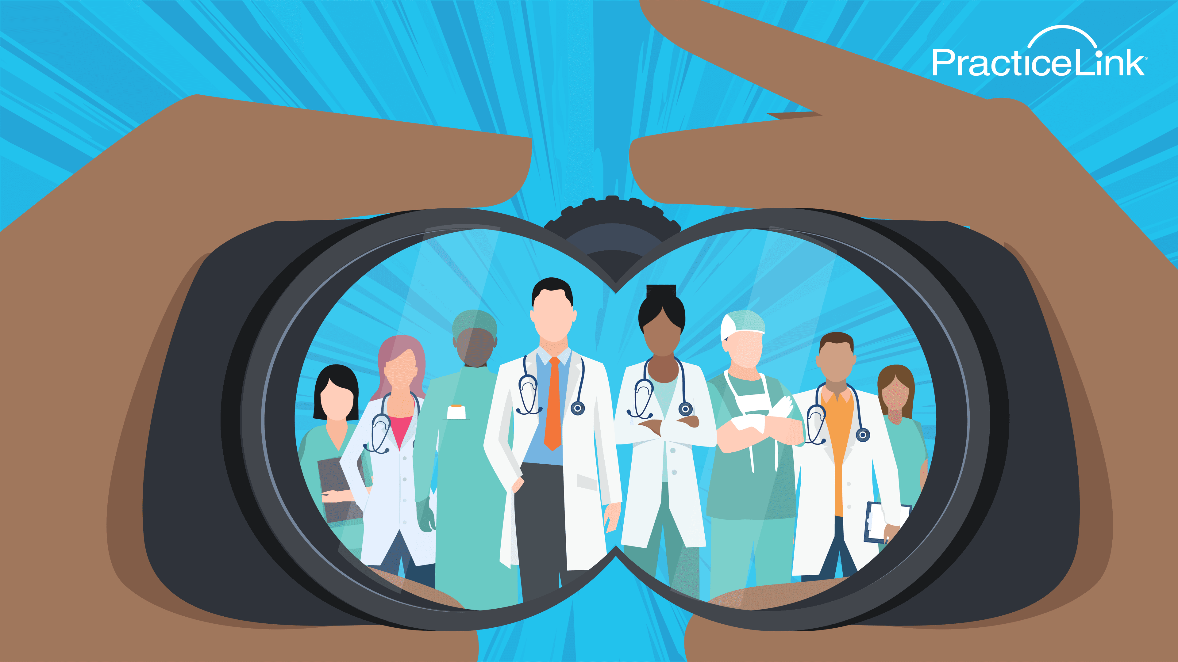 Animated image of physicians pondering which medical specialty has the best future.