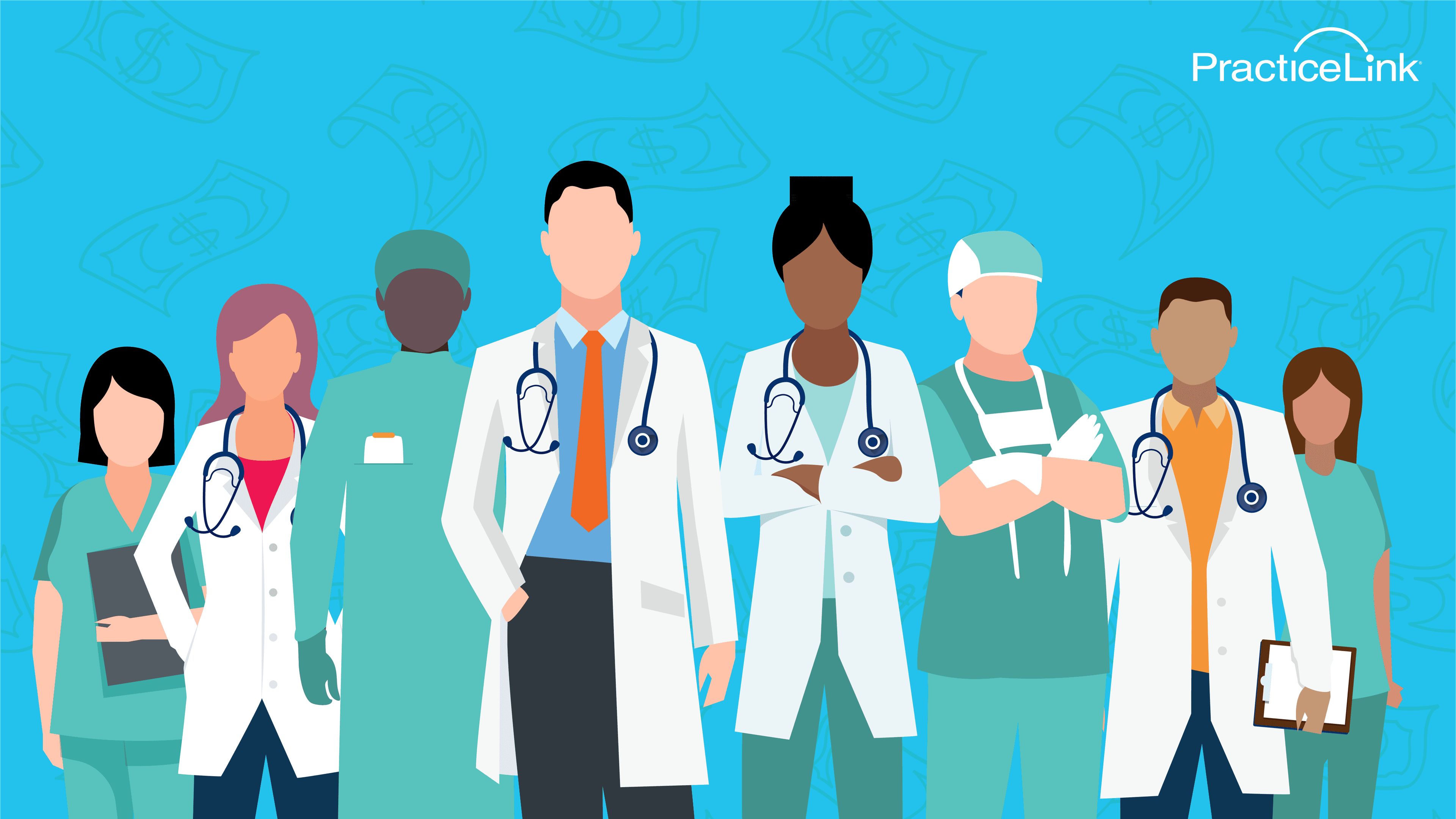 Animated image of physicians contemplating which medical specialty has the highest salary.