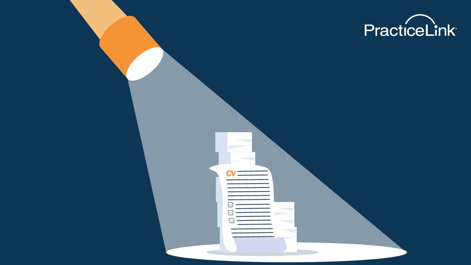 Animated image of stack of medical CVs.