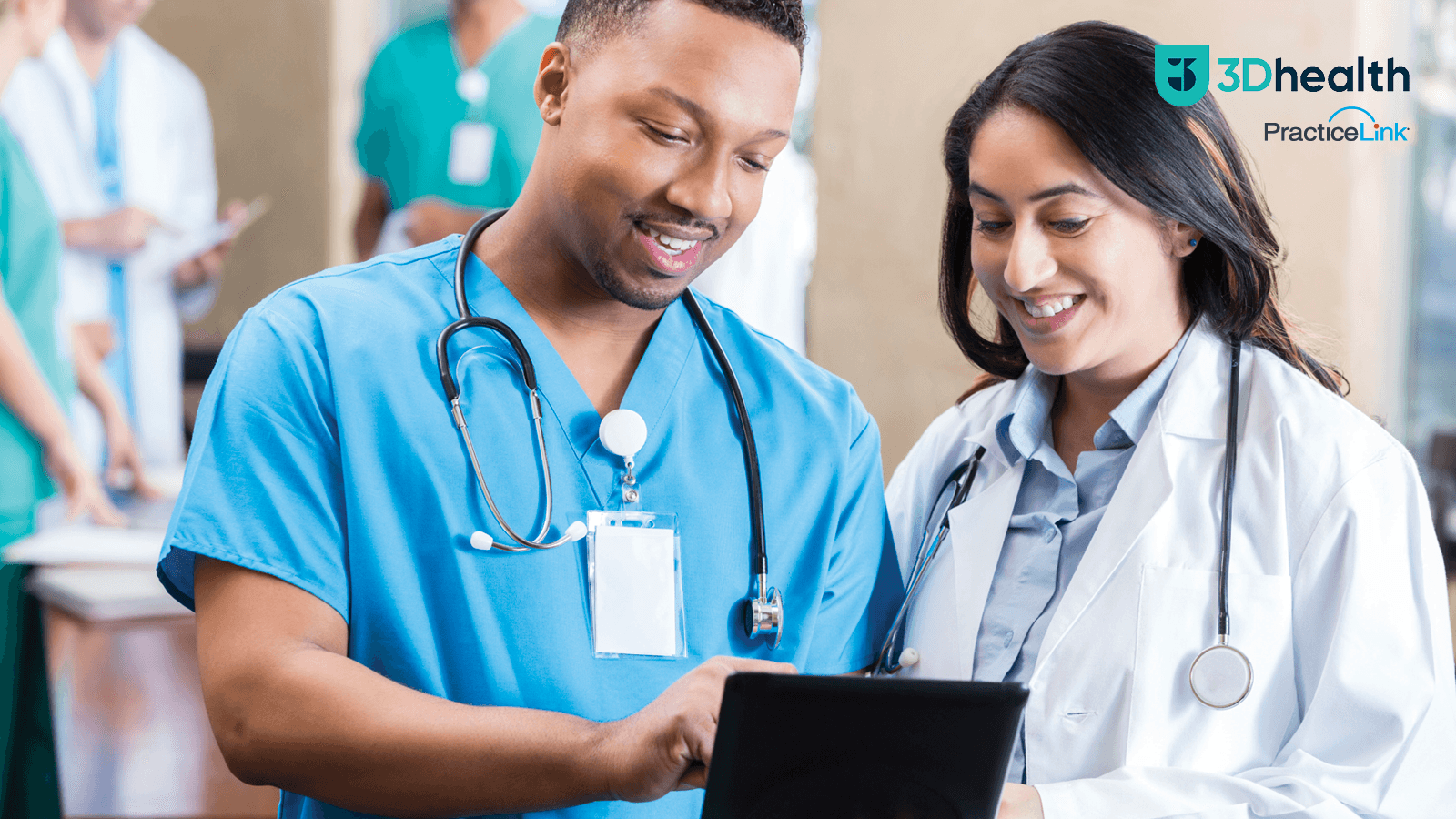 Image of physicians looking at iPad.