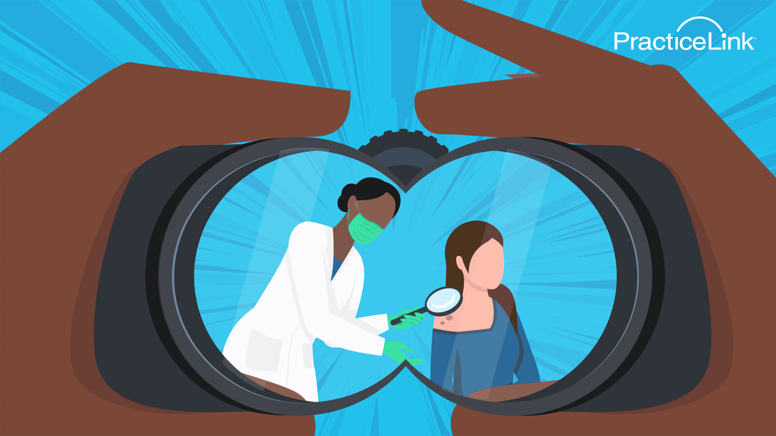 Looking through binoculars to try and see the future of the dermatology profession.