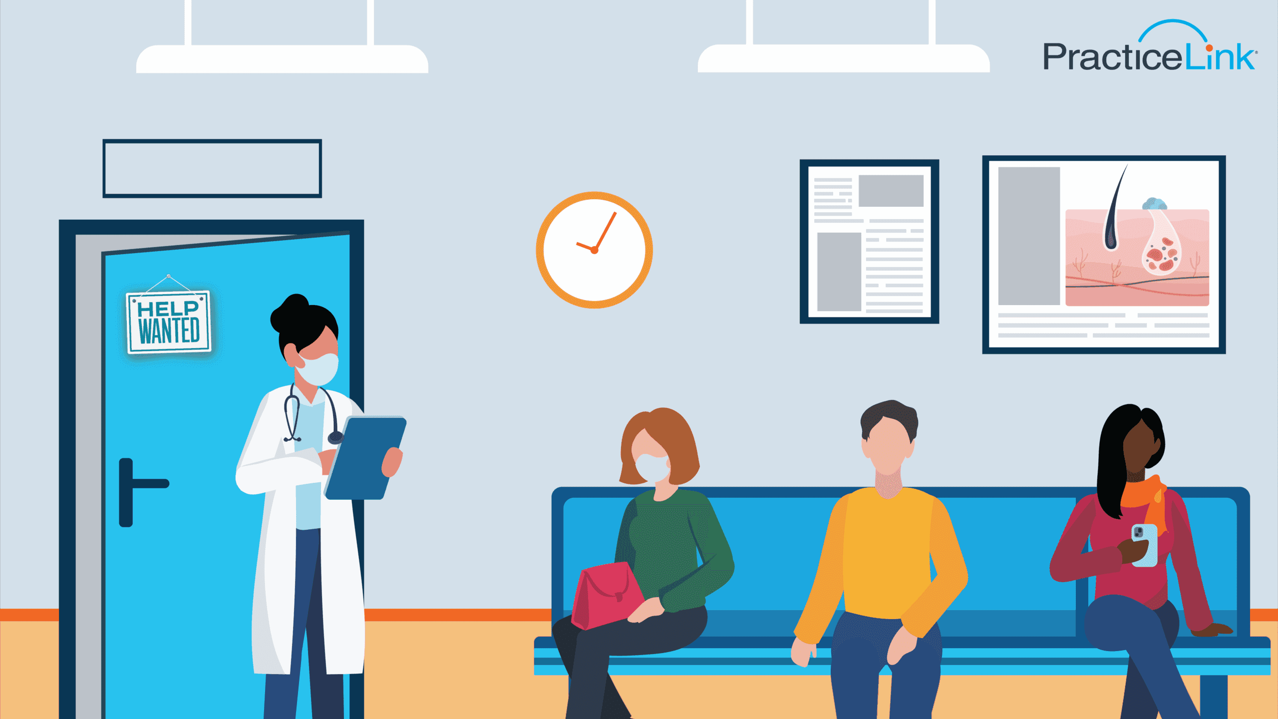 Dermatologist interviewing other prospective dermatologists.