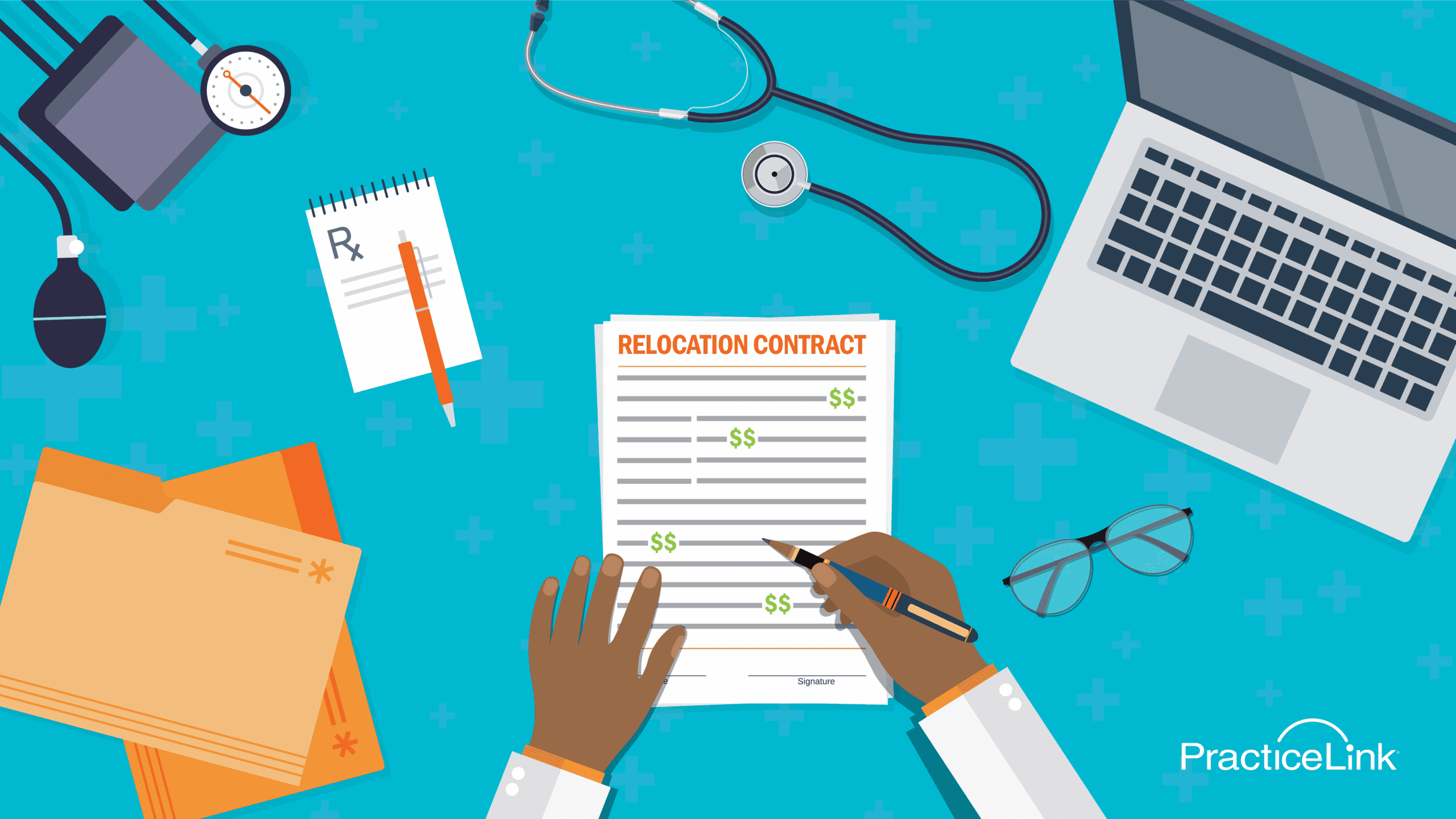 A physician studying their relocation contract to find out what is reimbursable.