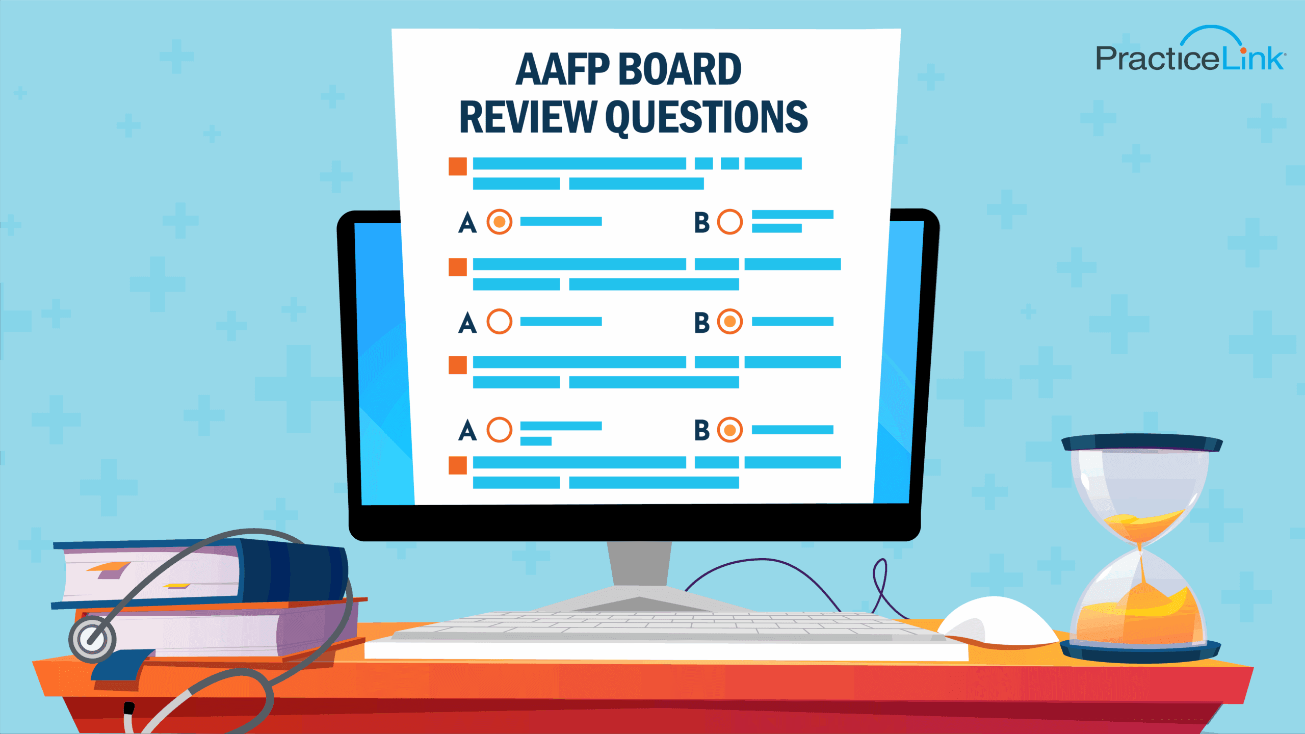 A laptop accessing the AAFP Board Review questions for medical school students board prep.