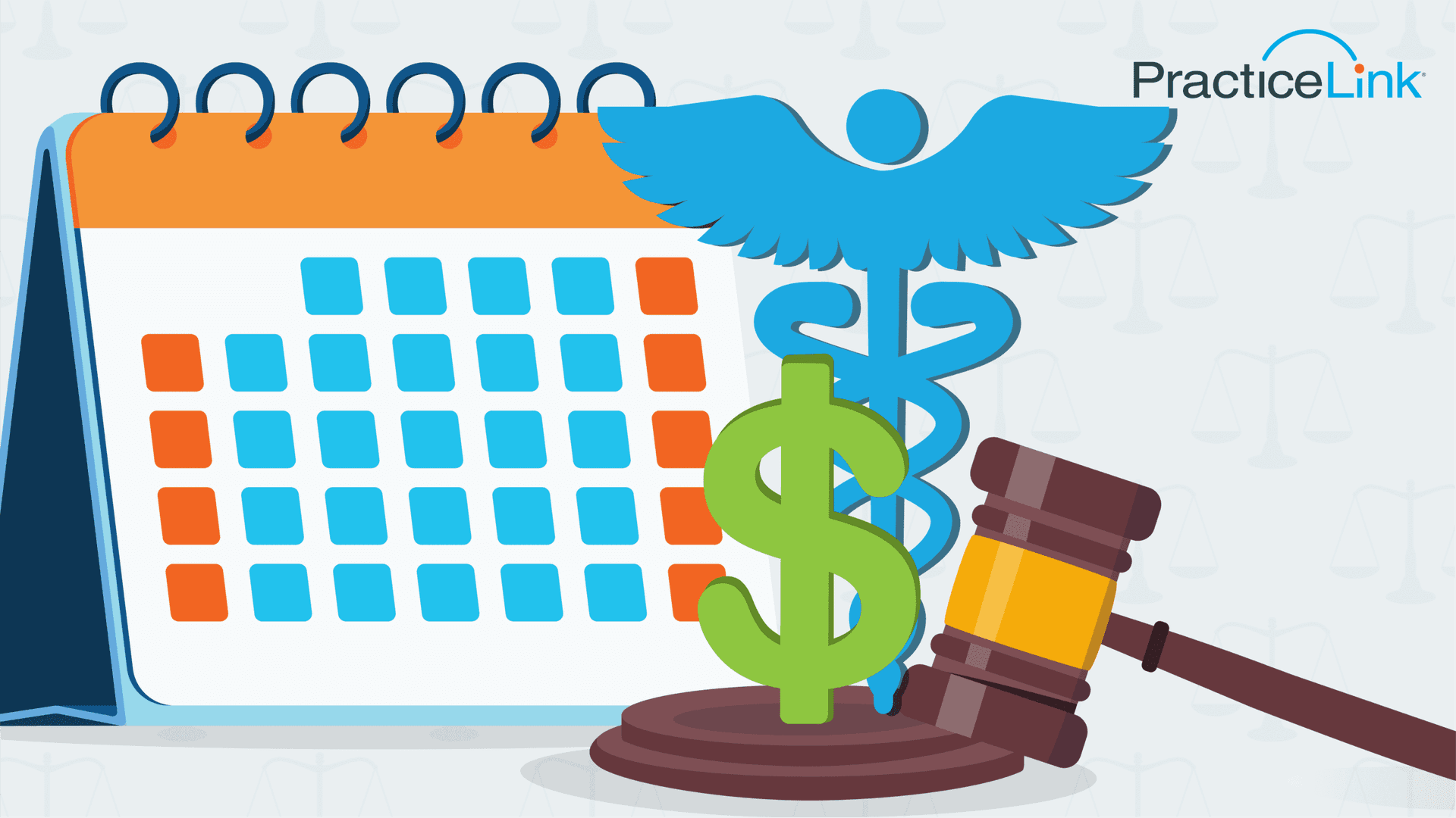 An animated monthly calendar and dollar sign to calculate how much is malpractice insurance per month.