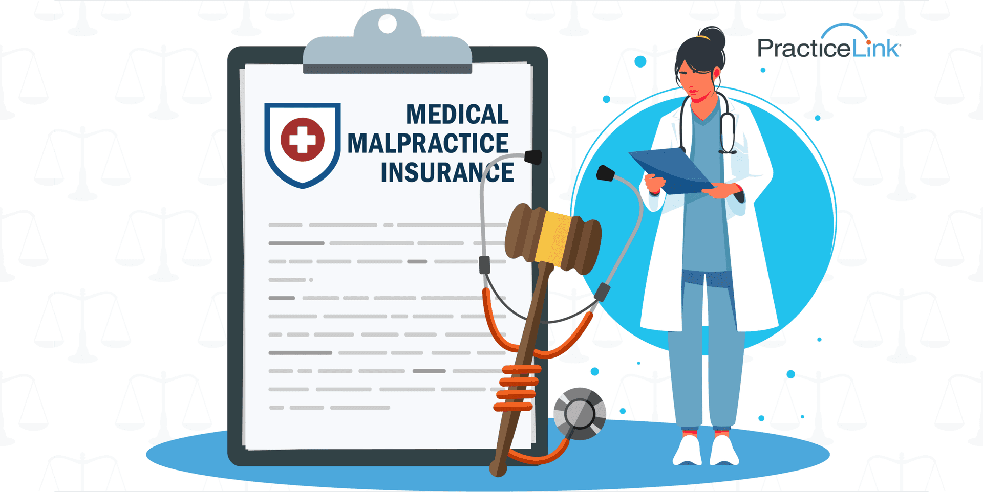 A physician studying documents to answer the question, "Is medical malpractice insurance worth it?"