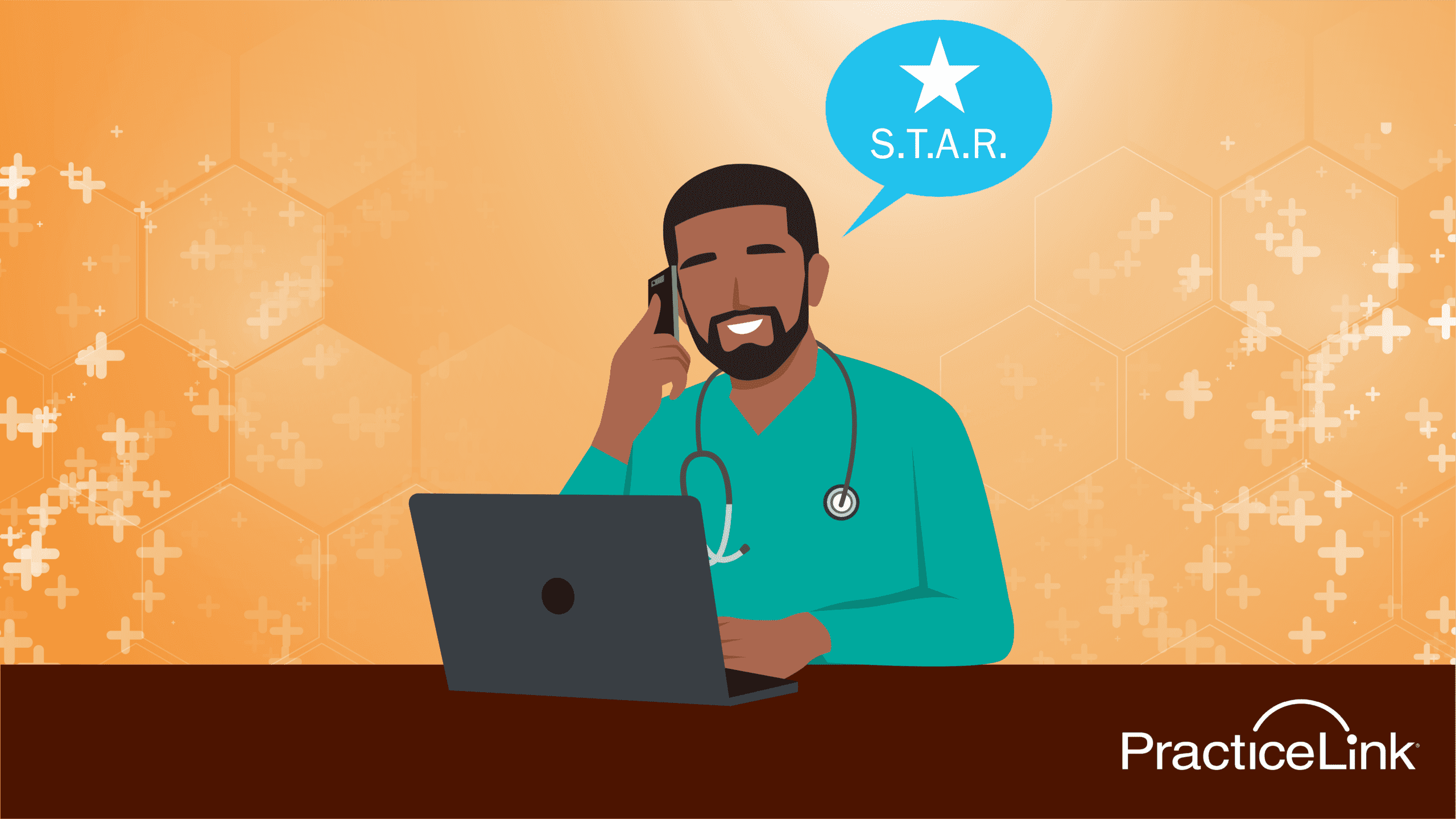 A physician during an interview answering behavioral interview questions for physicians.