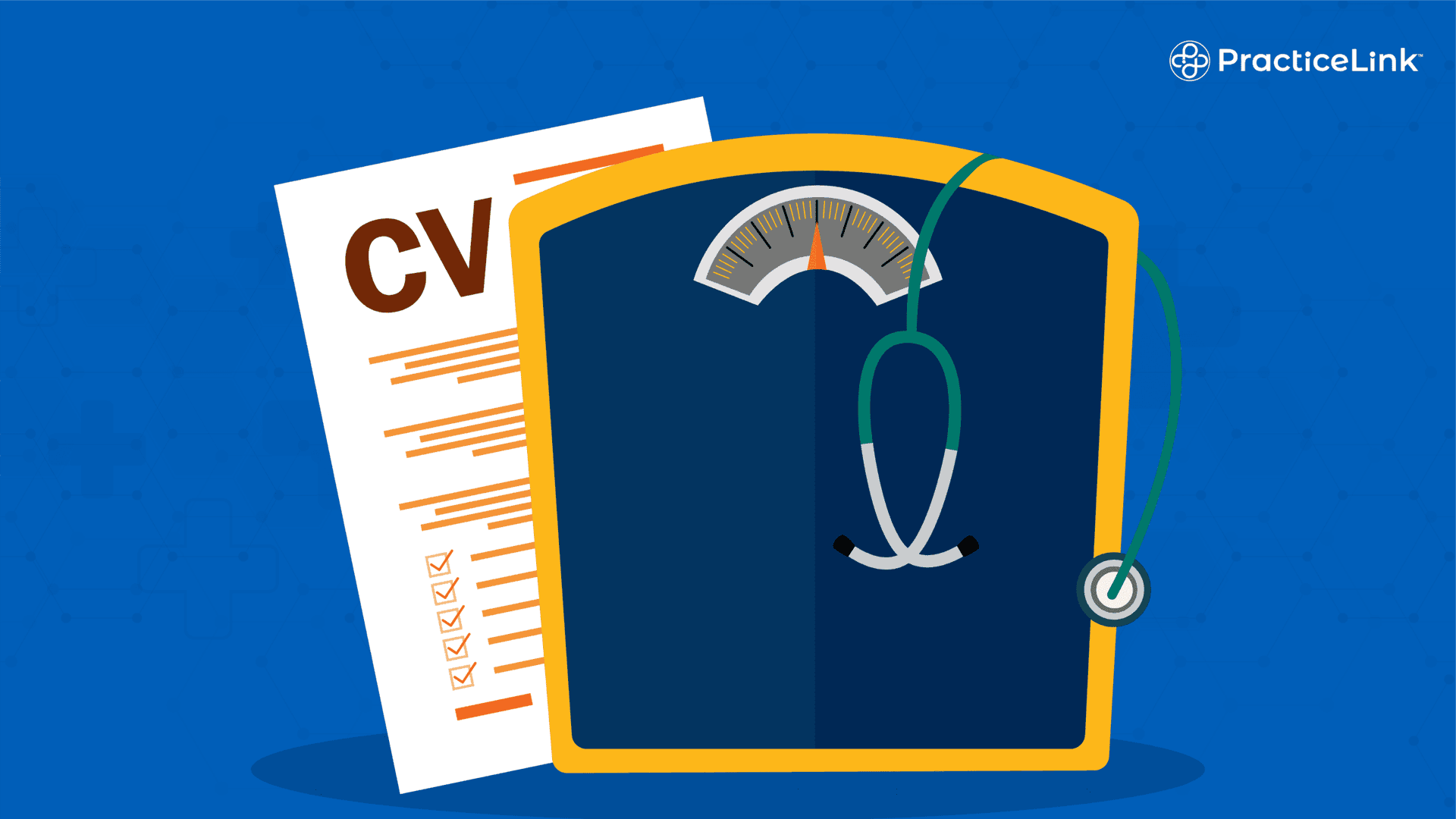 A physician CV and a weight scale.