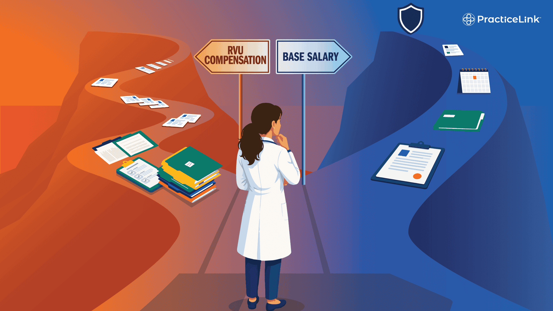 Base salary vs RVU compensation blog from PracticeLink.