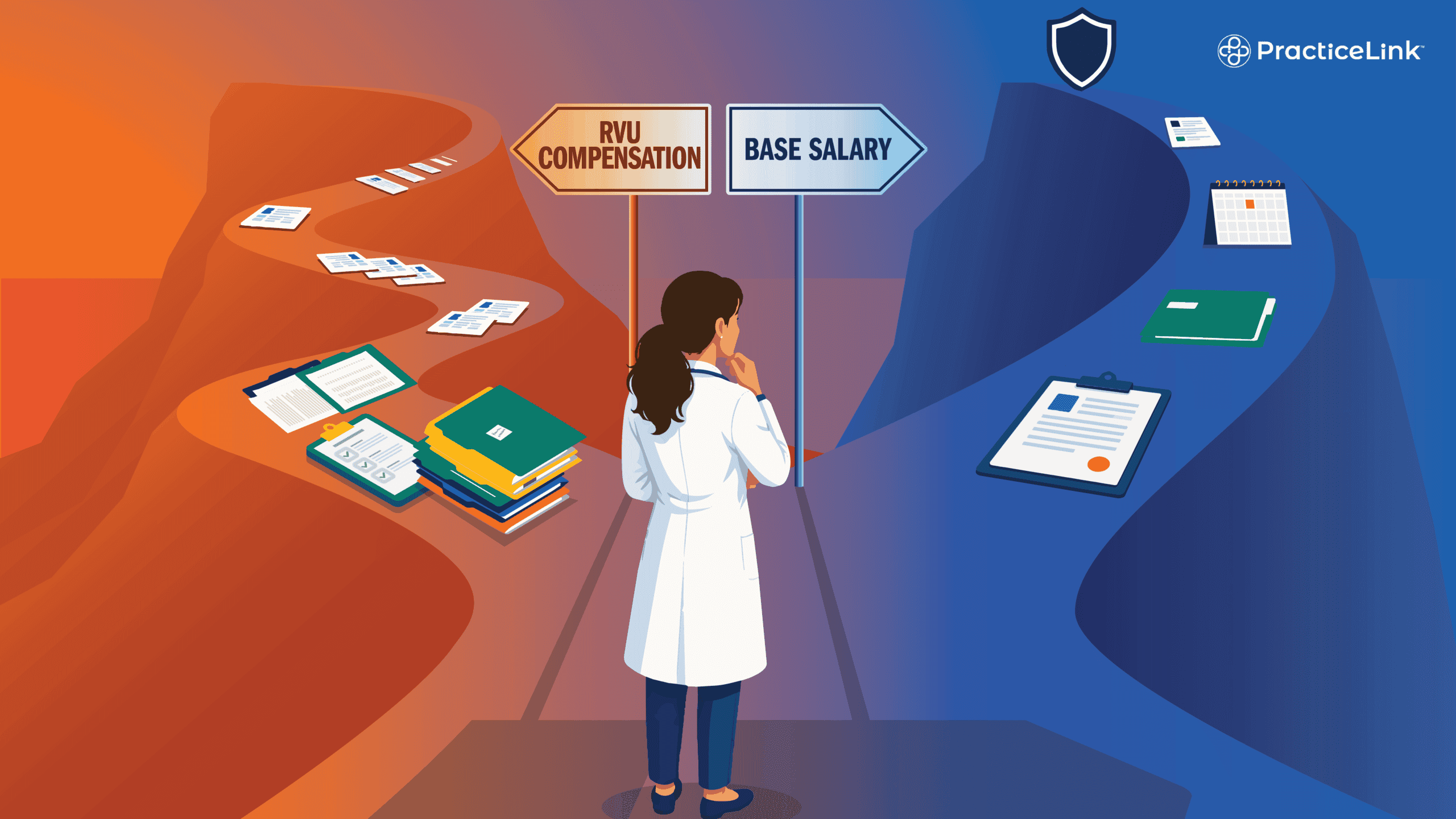Base salary vs RVU compensation blog from PracticeLink.