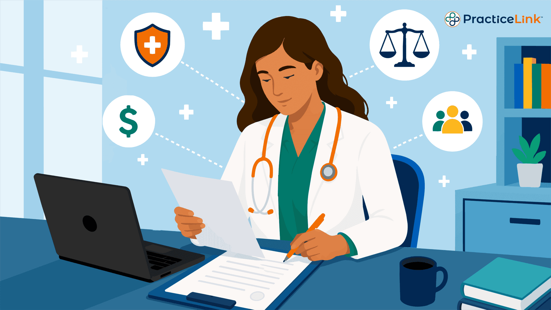 A physician researching all facets of physician contracts.