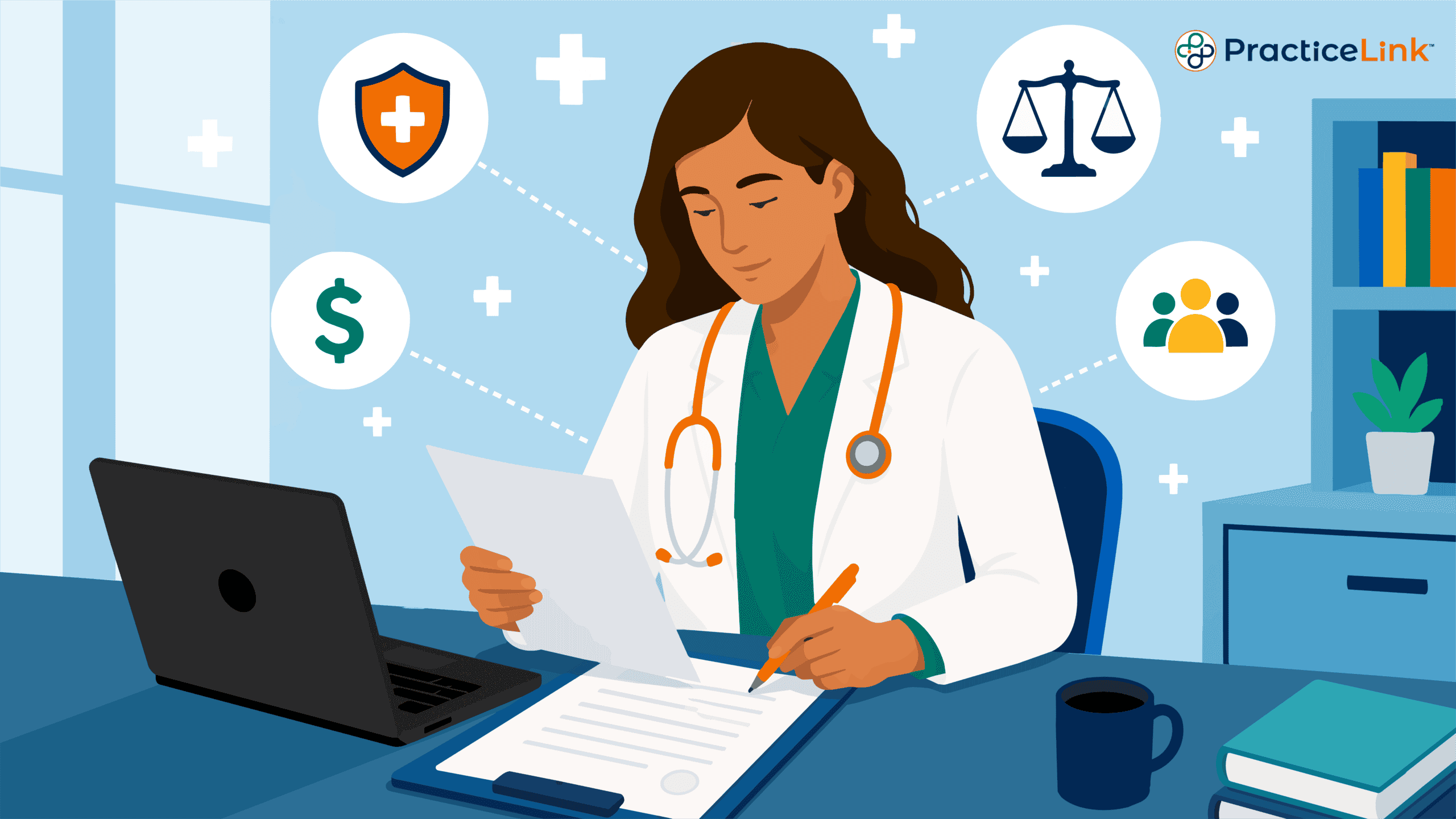 A physician researching all facets of physician contracts.